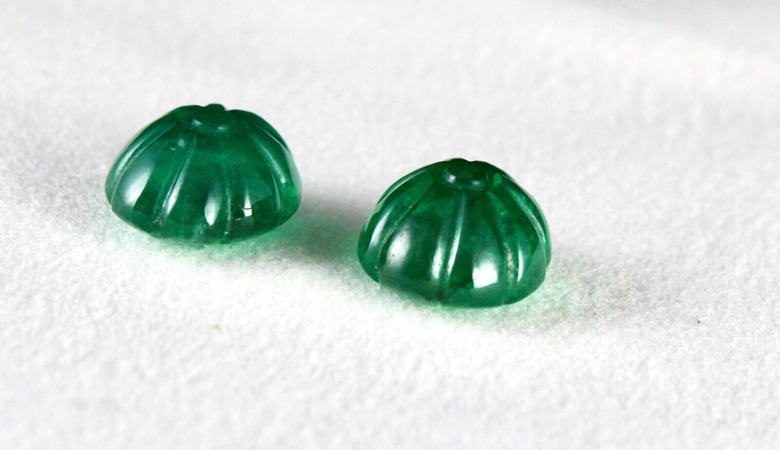 Natural Emerald Engraved Flower 15X12mm 21.24 Ct Certified Gemstone Earring Pair