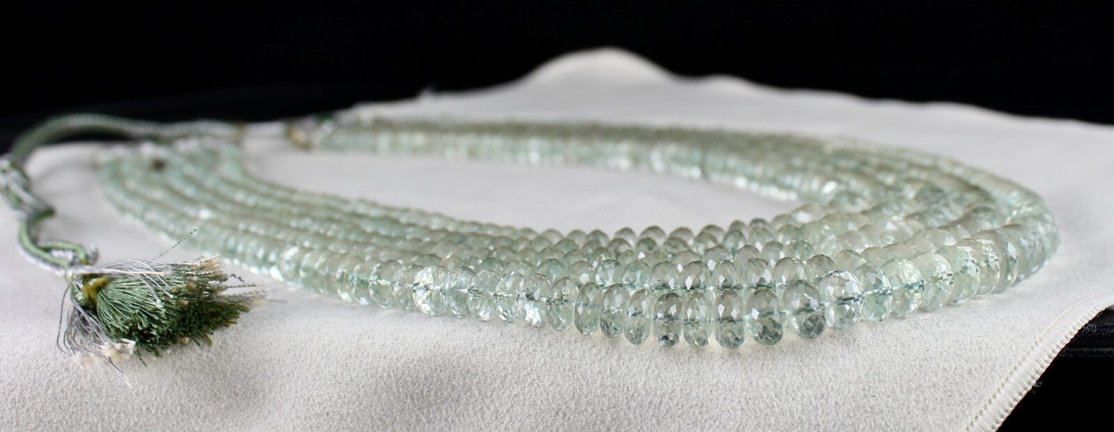 Certified Green Amethyst Faceted Round 935 Ct Beads Fashion Necklace For Women