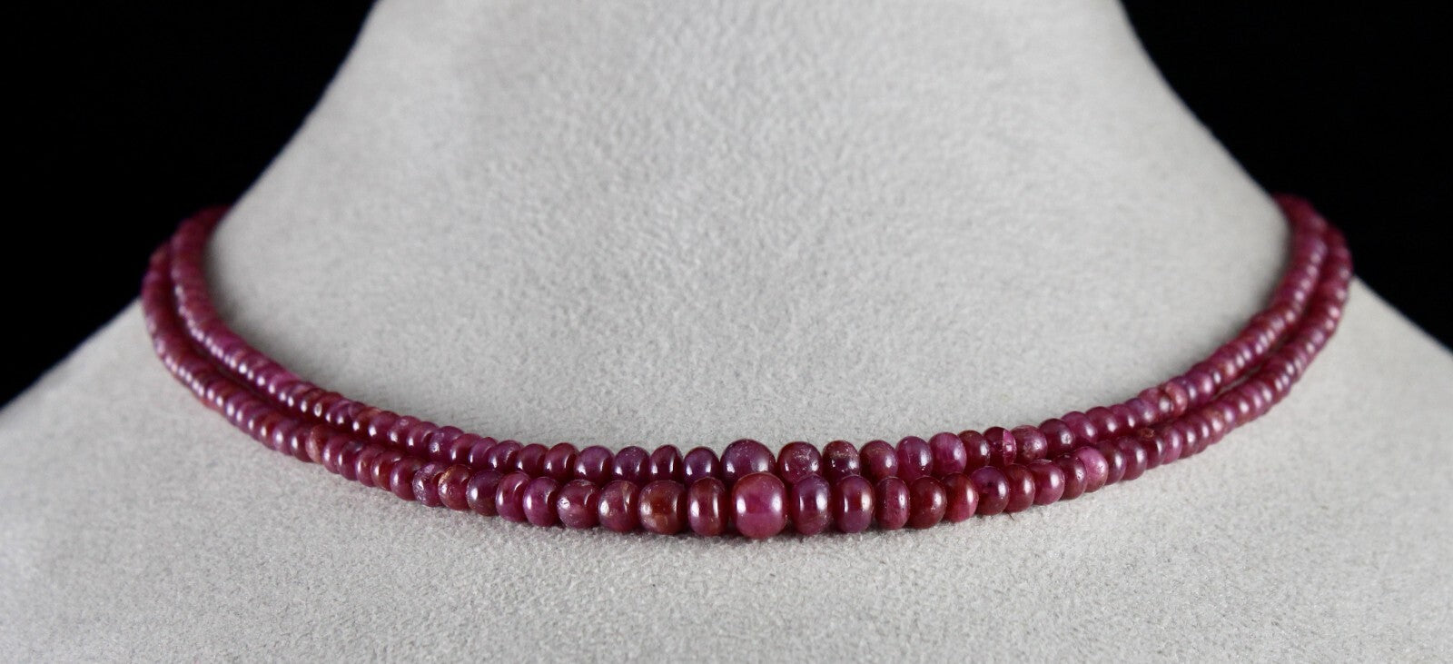 Natural Untreated Ruby Beads 129ct Round Red Gemstone Fashion Necklace For Women