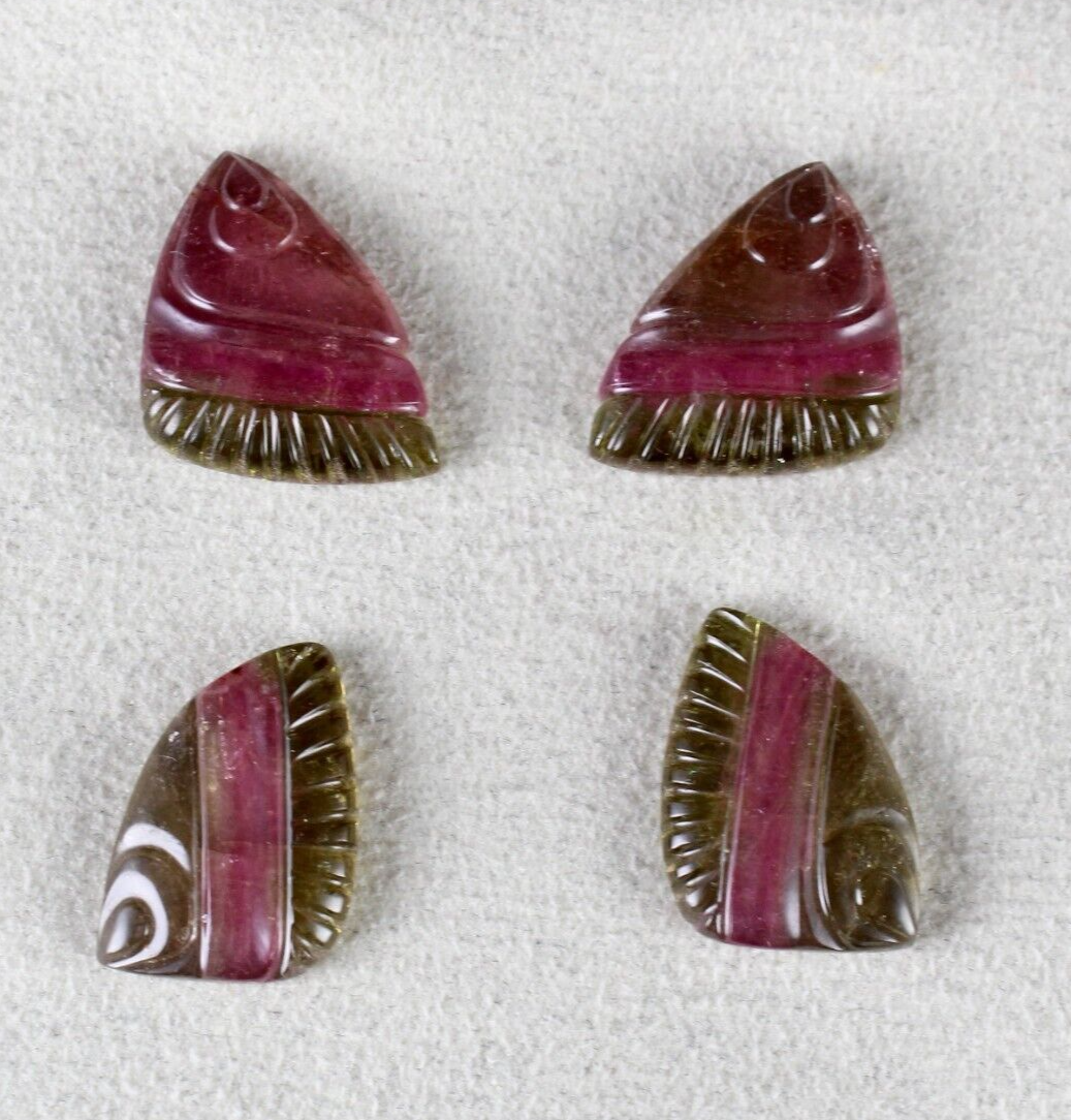 Certified Natural Multi Colour Tourmaline 34.07 Ct Gemstone Pendant Earring