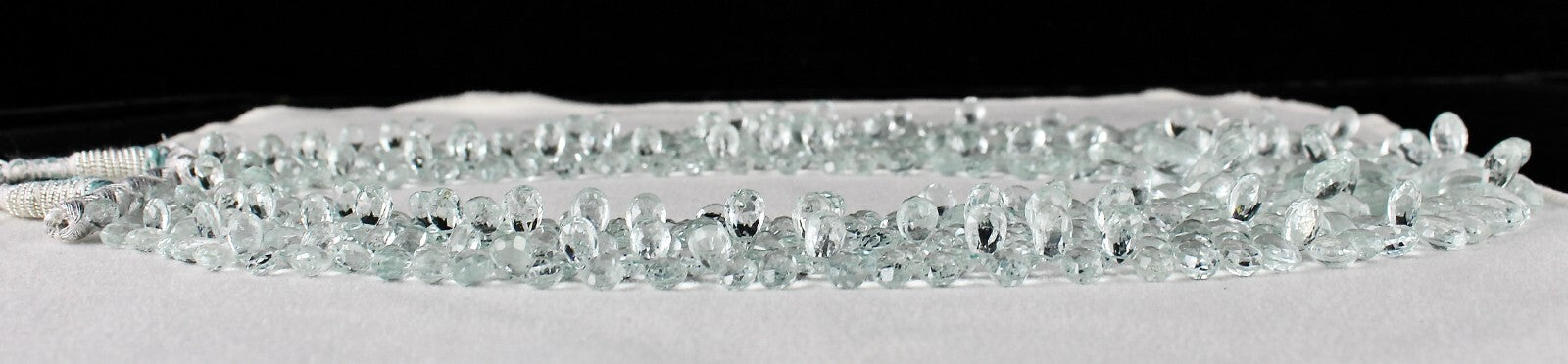 Certified Natural Blue Aquamarine Teardrop Beads Necklace 614 Ct Statement