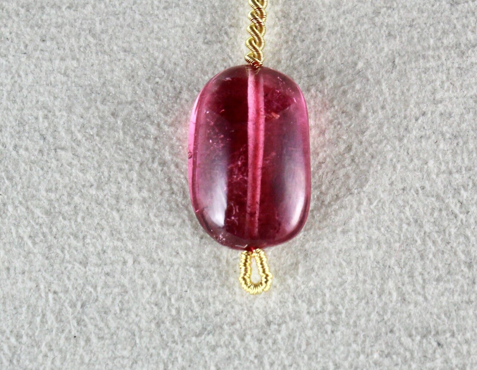 Natural Pink Tourmaline Rubellite Bead Hanging 14.27 Cts Gemstone Pendant Design