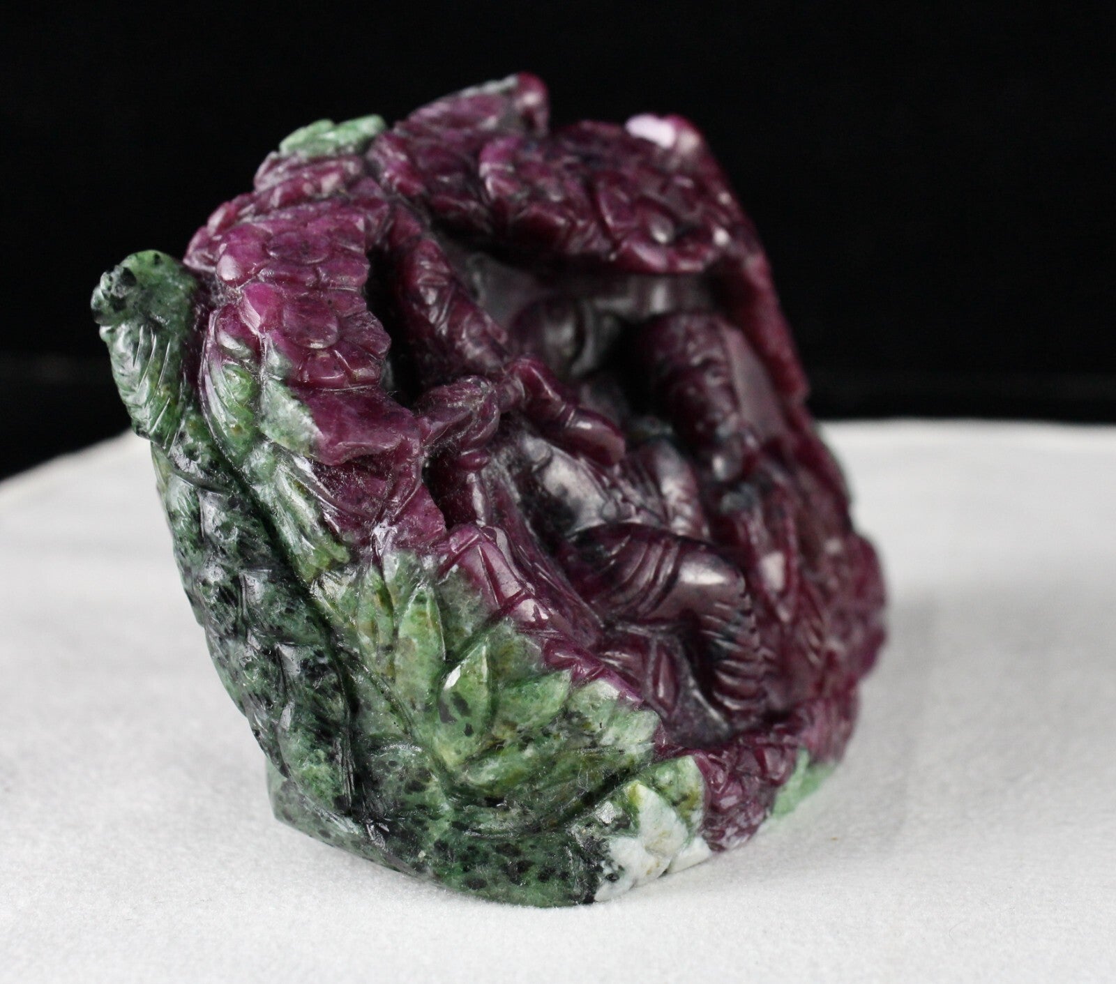 Certified Natural Ruby Zoisite 2309 Ct Lord Radha Krishna Stone Statue Decor