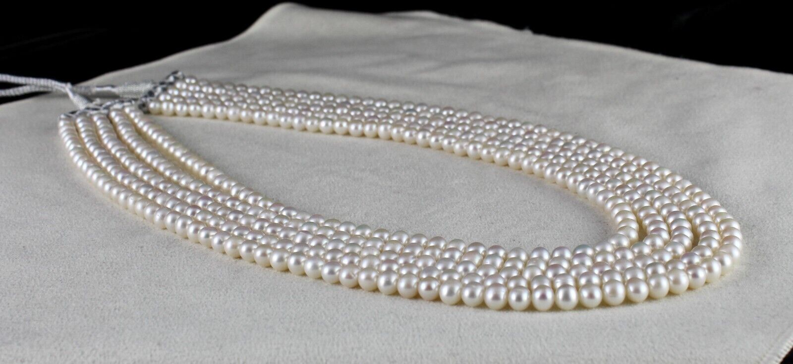 GENUINE FRESH WATER PEARL BEADS ROUND 5 L 525 CARATS GEMSTONE FASHION NECKLACE