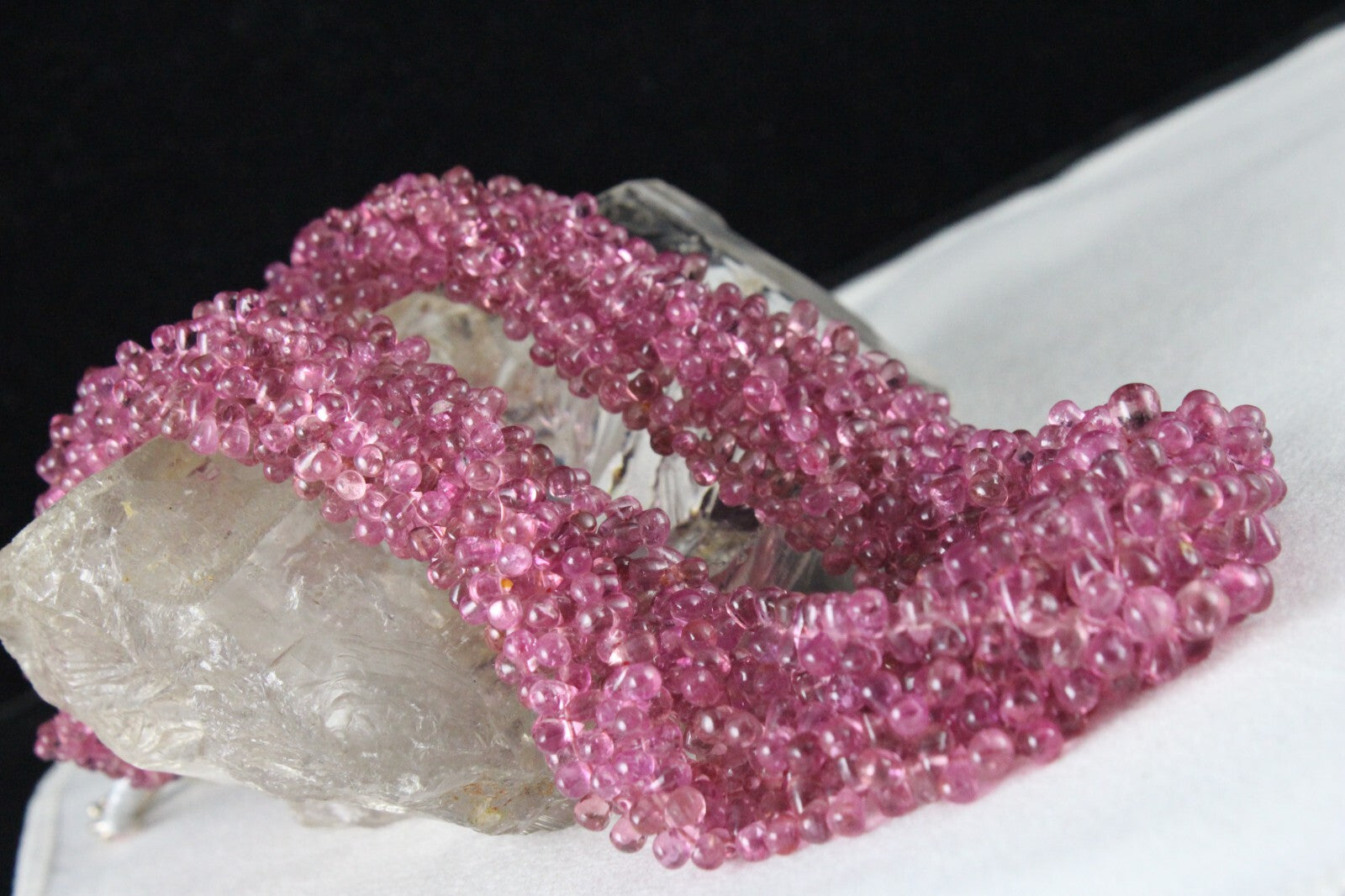 Certified Natural Tourmaline Rubellite Teardrop 626 Ct Gemstone Necklace