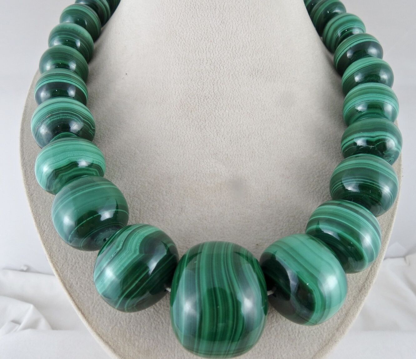 Big Natural Malachite Drilled Beads Round 35mm 3865 Ct Semi Precious Gemstone