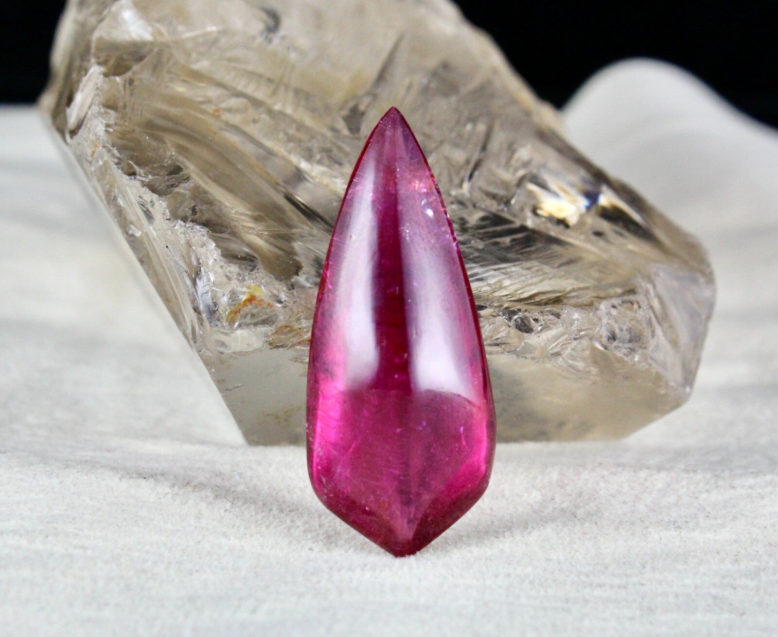 Certified Natural Rubellite Pink Tourmaline Pear Cab 55.05 Ct Aa+ Gemstone