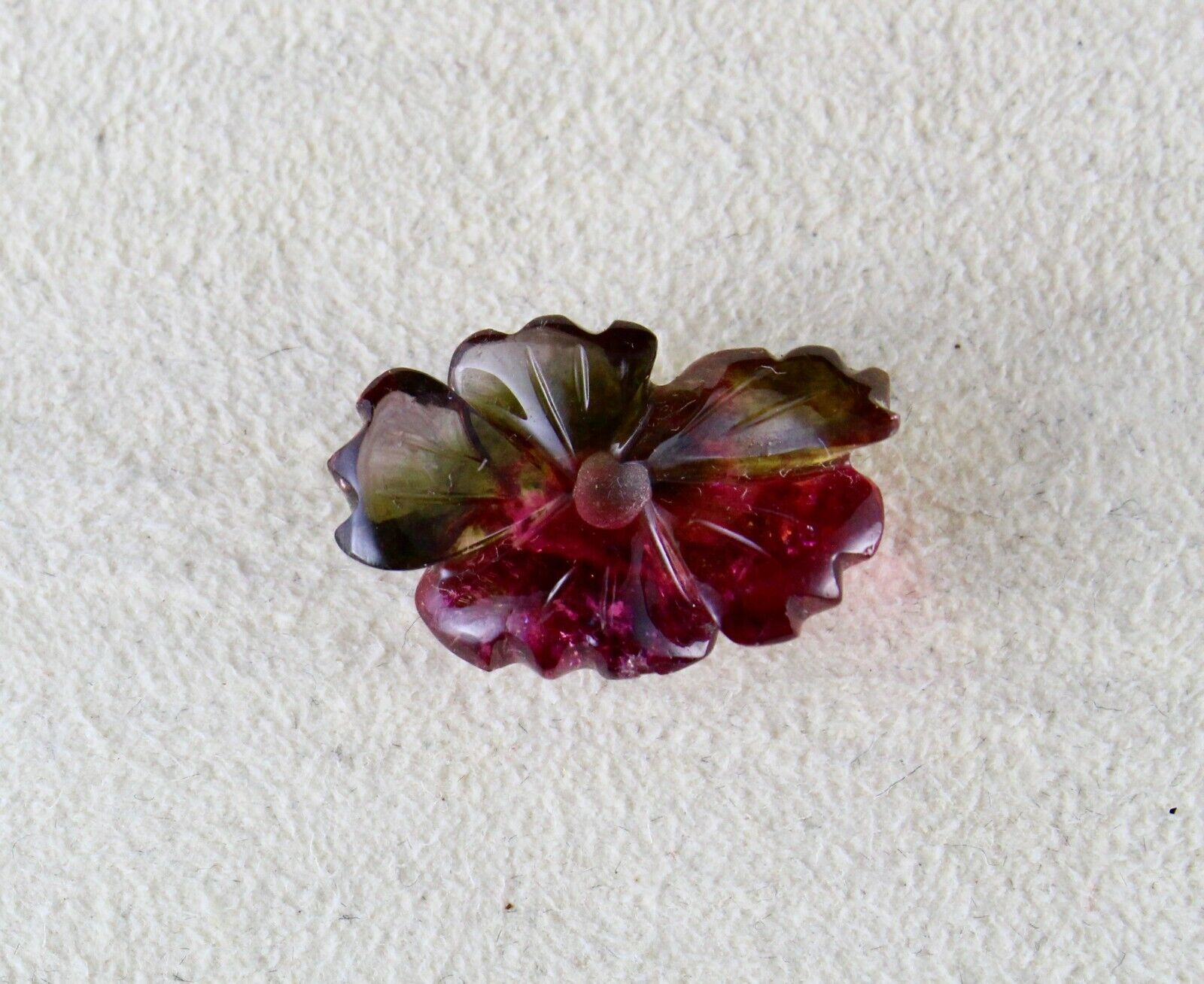 CERTIFIED NATURAL MULTI TOURMALINE CARVED FLOWER 10.84 CTS STONE DESIGN PENDANT