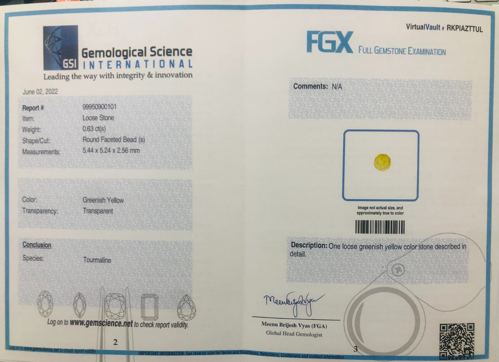 Certified Natural Yellow Tourmaline Faceted Bead Necklace 475ct Gemstone 10 L