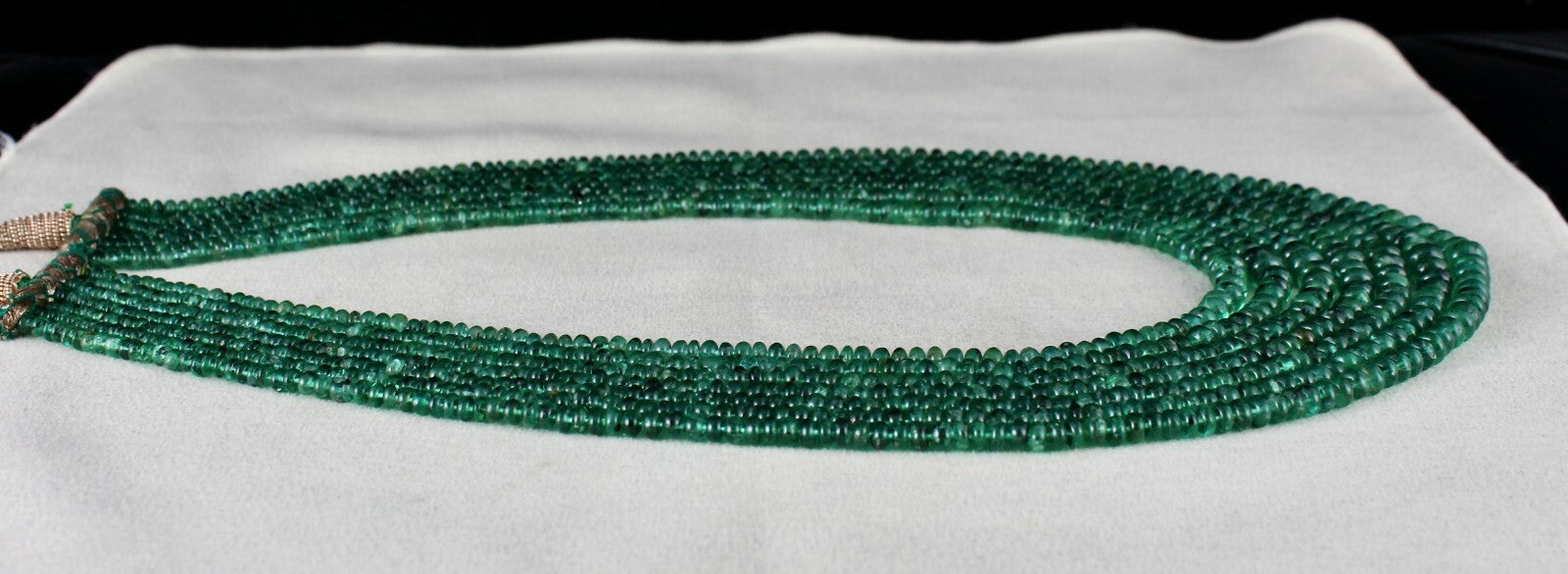 Certified Natural Emerald Beads 495 Ct Round Gemstone Party Necklace