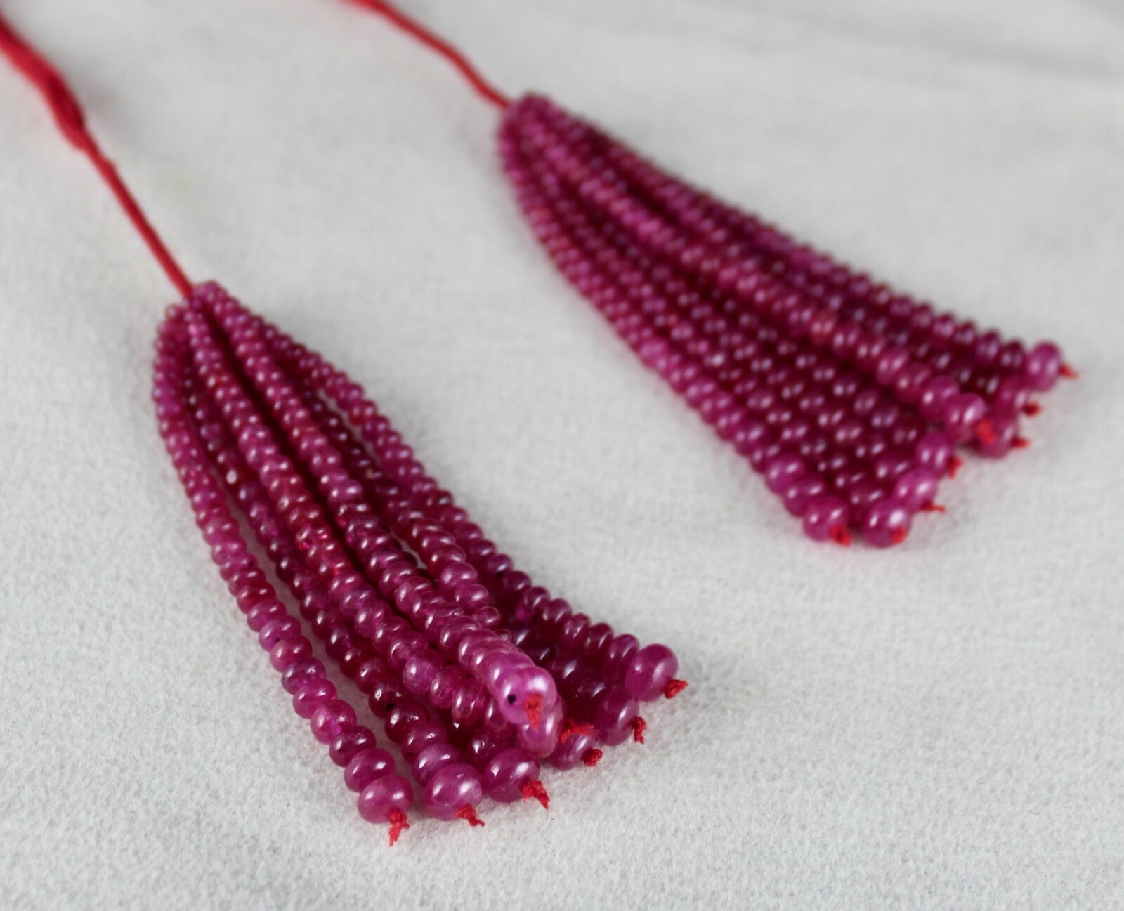 Certified Natural Ruby Beads 163 Ct Round Gemstone Tassle Earring Design