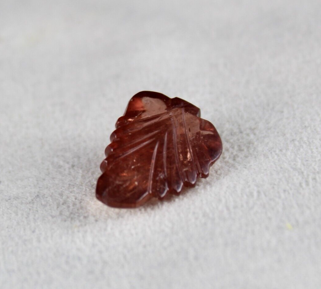 Natural Tourmaline 14.80 Ct Carved Leaf Gemstone For Pendant Ring Design