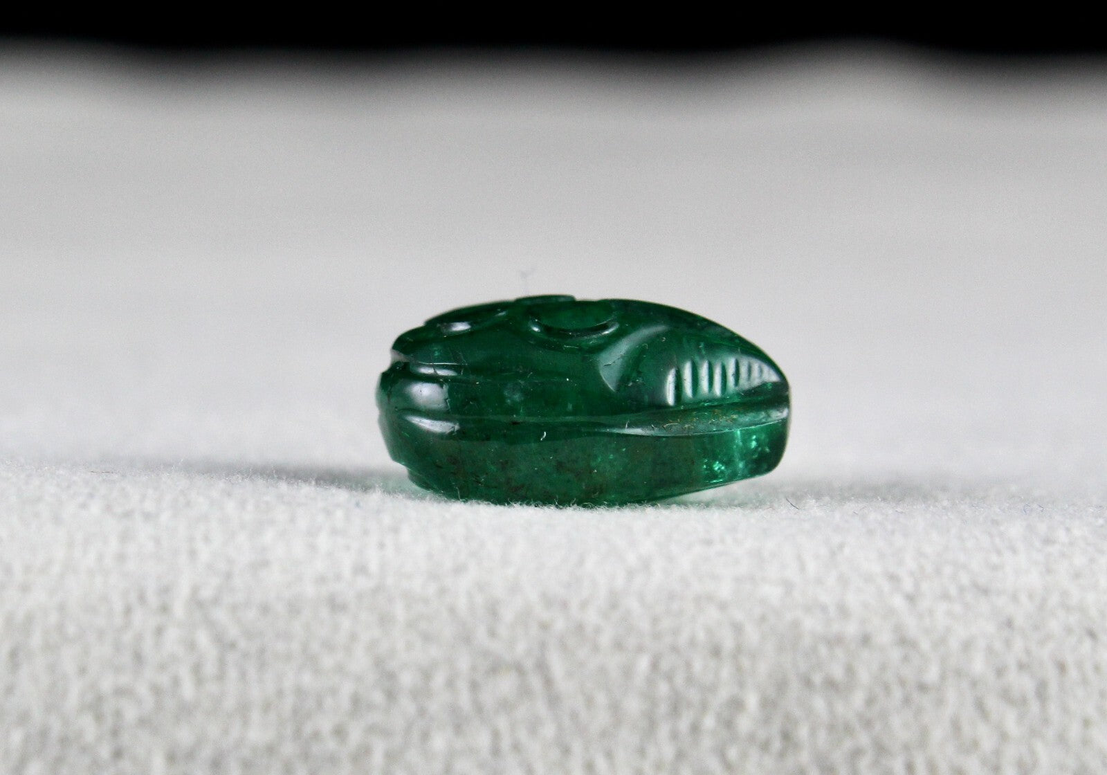 Certified Natural Zambia Emerald 11.07 Ct Carved Pear Gemstone For Ring Pendant