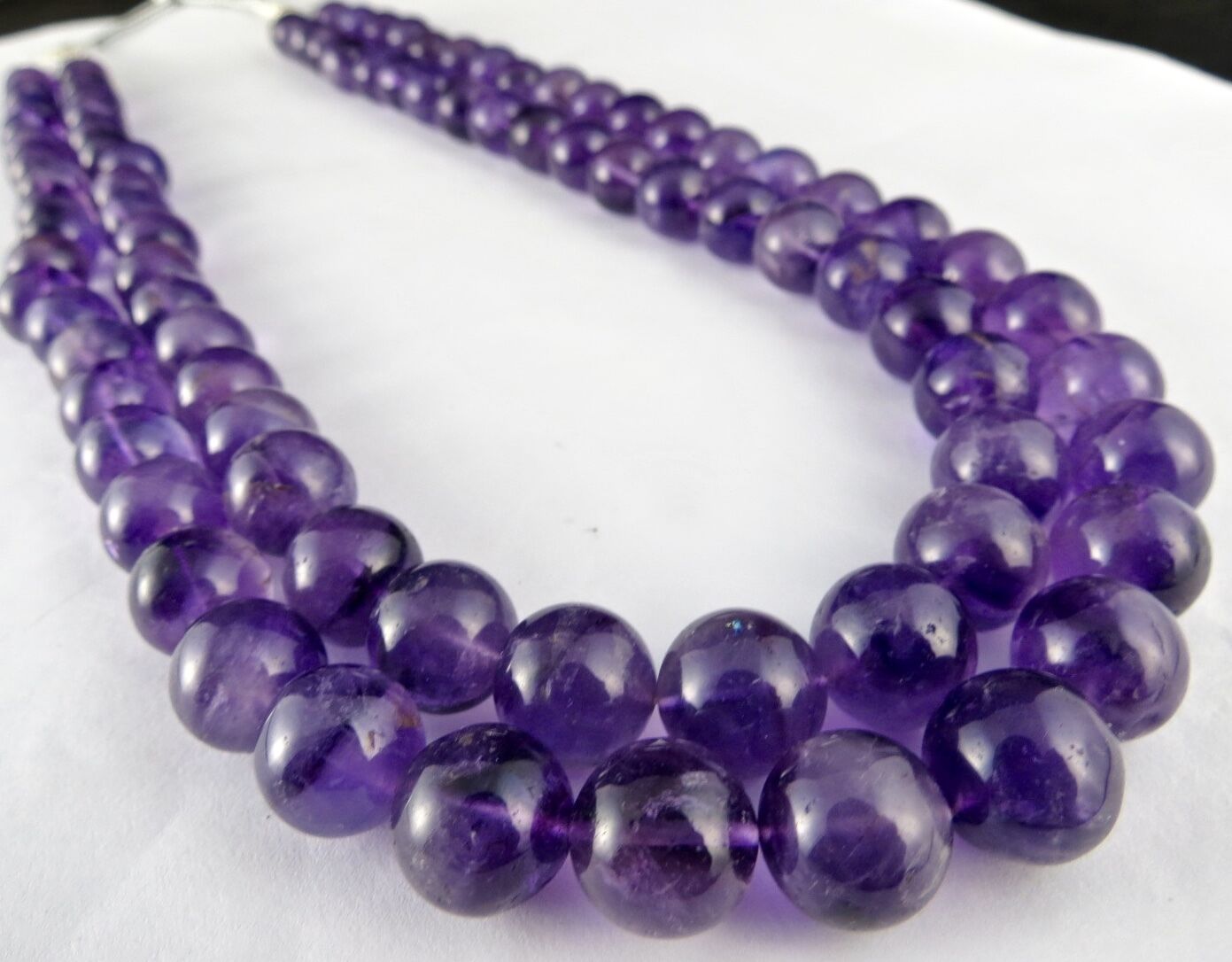 Natural Amethyst Beads Round 2 L 800 Ct Semi Precious Big Gemstone Fine Necklace