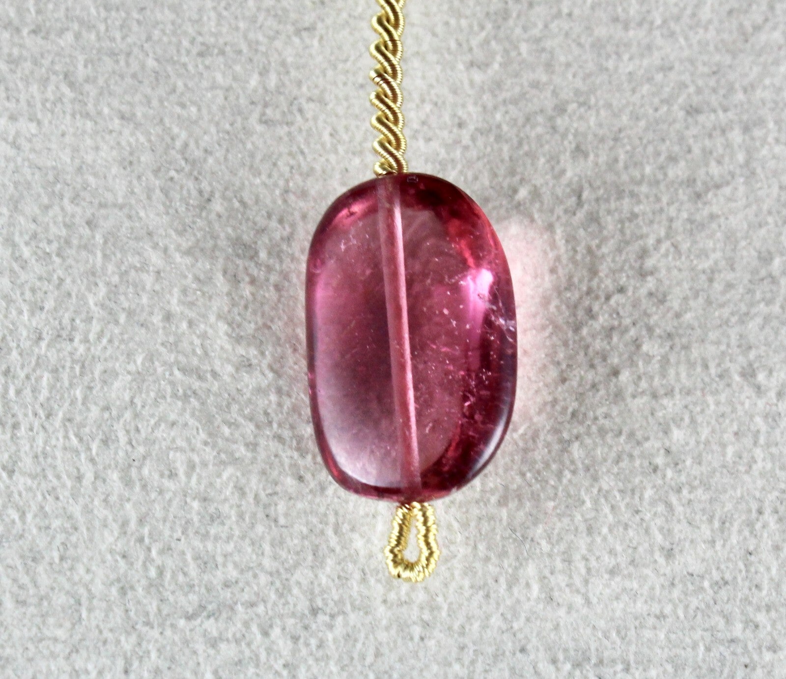Natural Pink Tourmaline Rubellite 14.27 Ct Bead Hanging Gemstone Pendant Design
