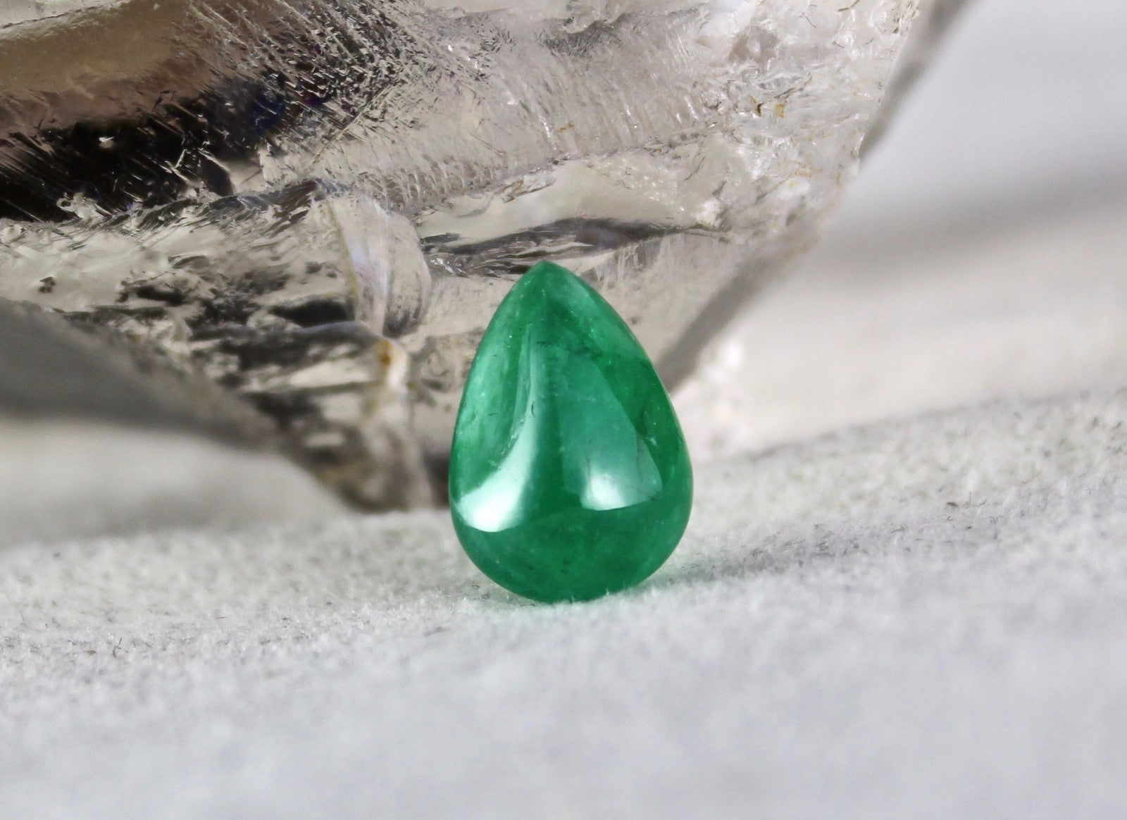 Certified Natural Zambia Emerald 5.59 Ct Pear Cabochon Gemstone For Ring Pendant