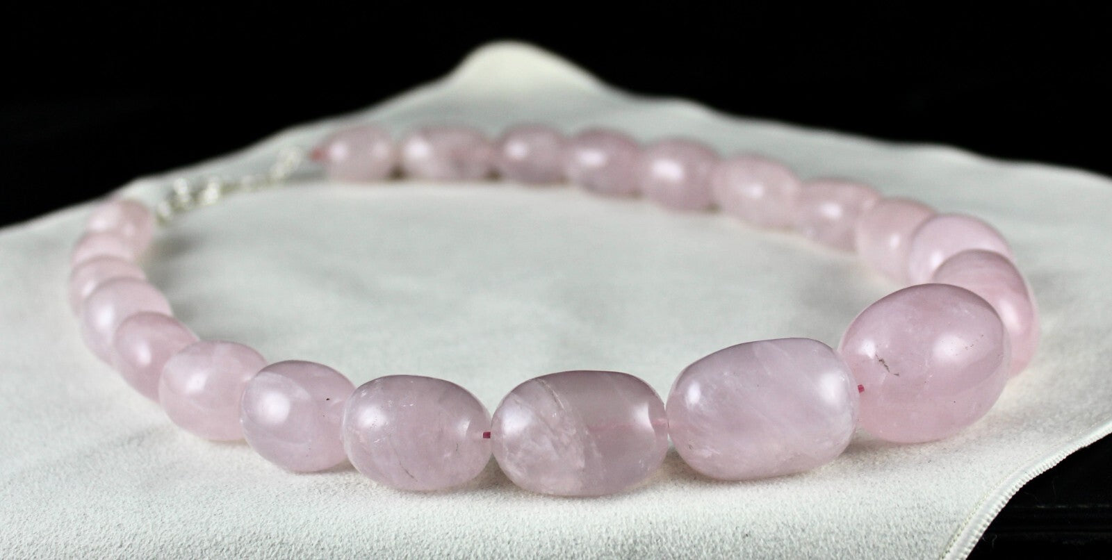 34mm Natural Rose Quartz 1642ct Gemstone Sterling Silver Long Necklace