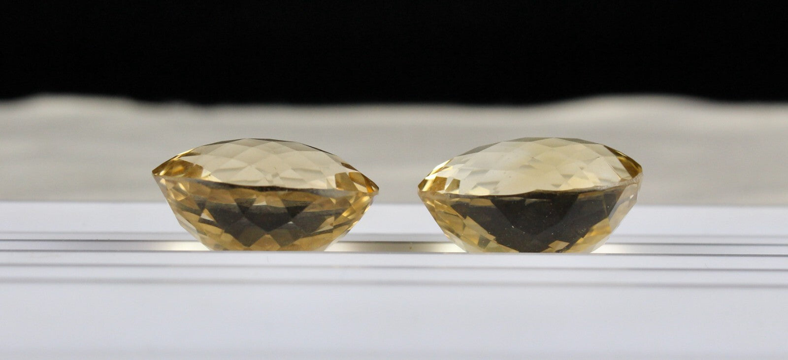 Natural Yellow Citrine Oval 61.22 Ct Gemstone Pair For Earring Design