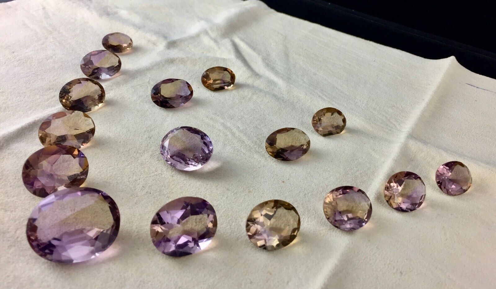 Natural Ametrine Oval Cut Gemstone 16 Pcs 317 Carats Gemstone Earring Ring Set