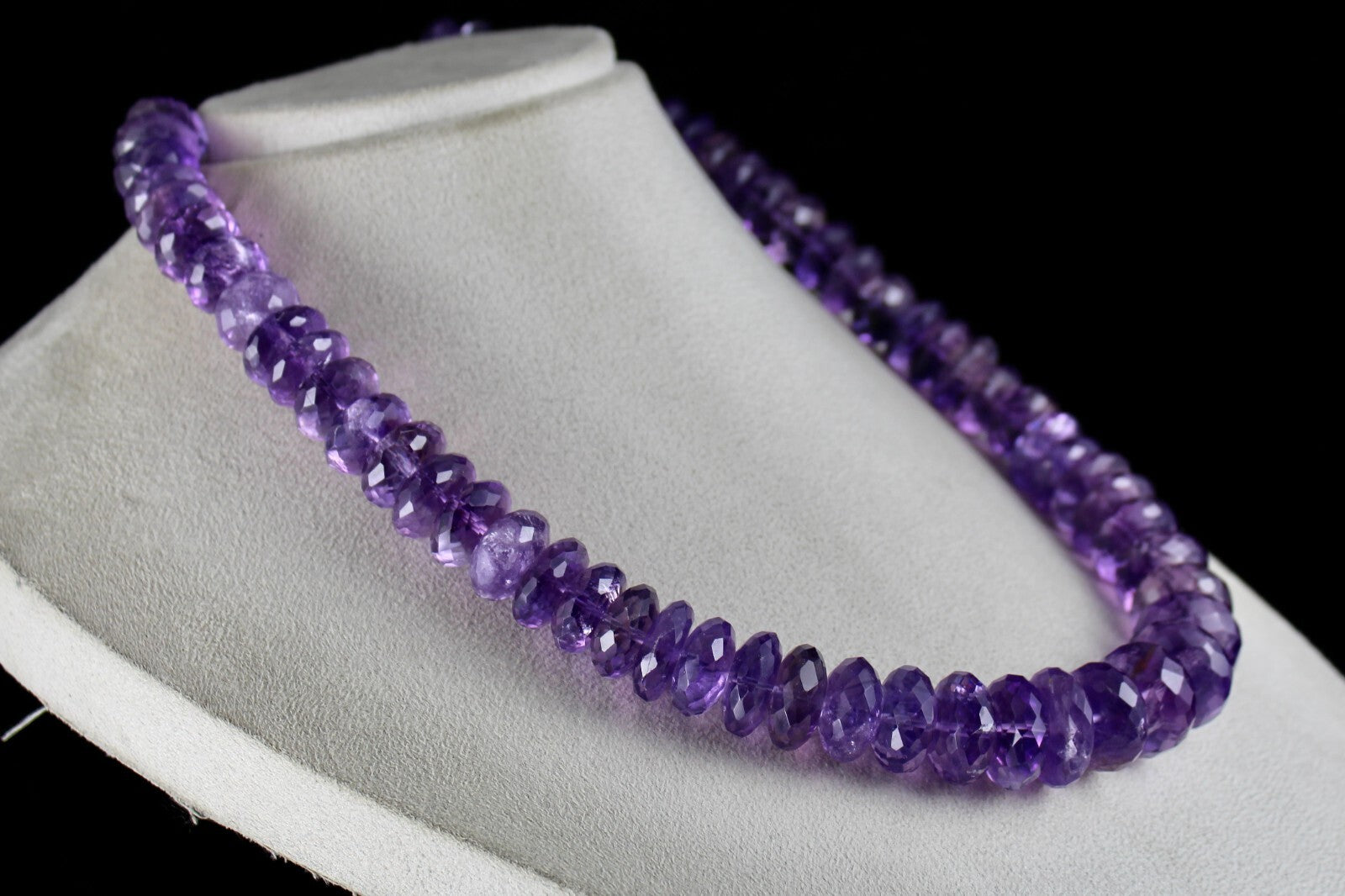 Certified Big Natural Brazilian Amethyst 1324 Ct Faceted Beads Necklace