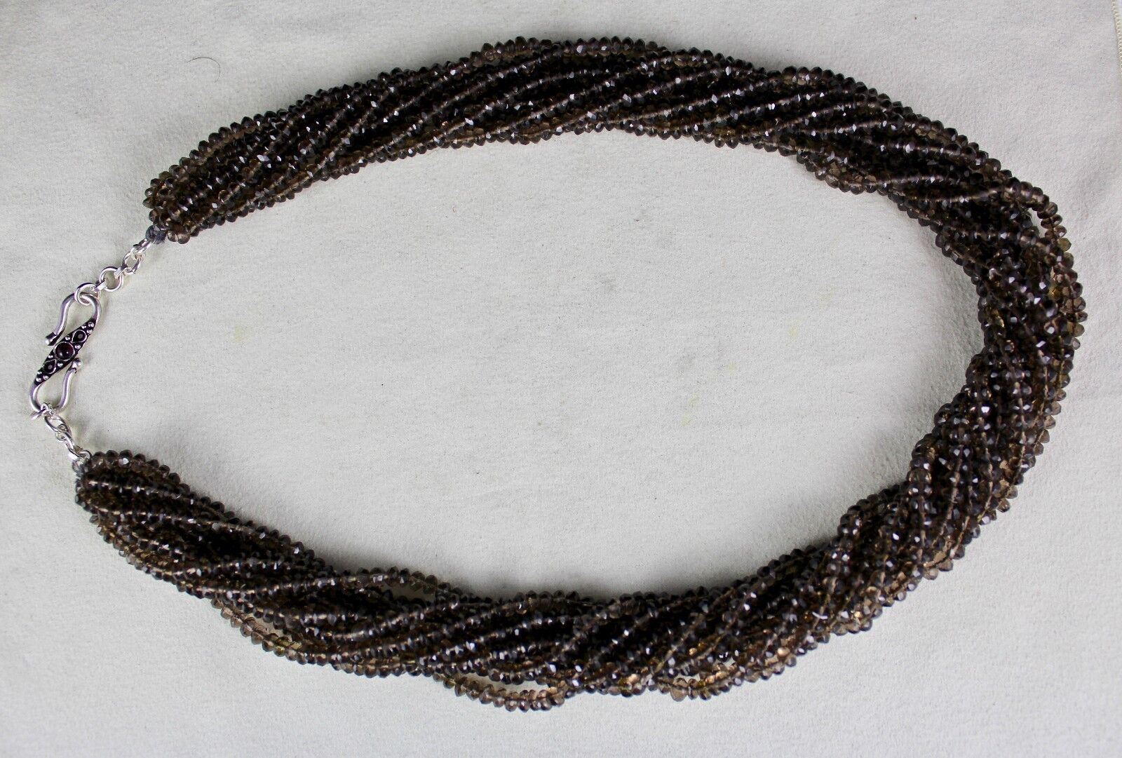 Natural Black Smoky Quartz Beads Faceted Round 10 L 860 Ct Gemstone Necklace