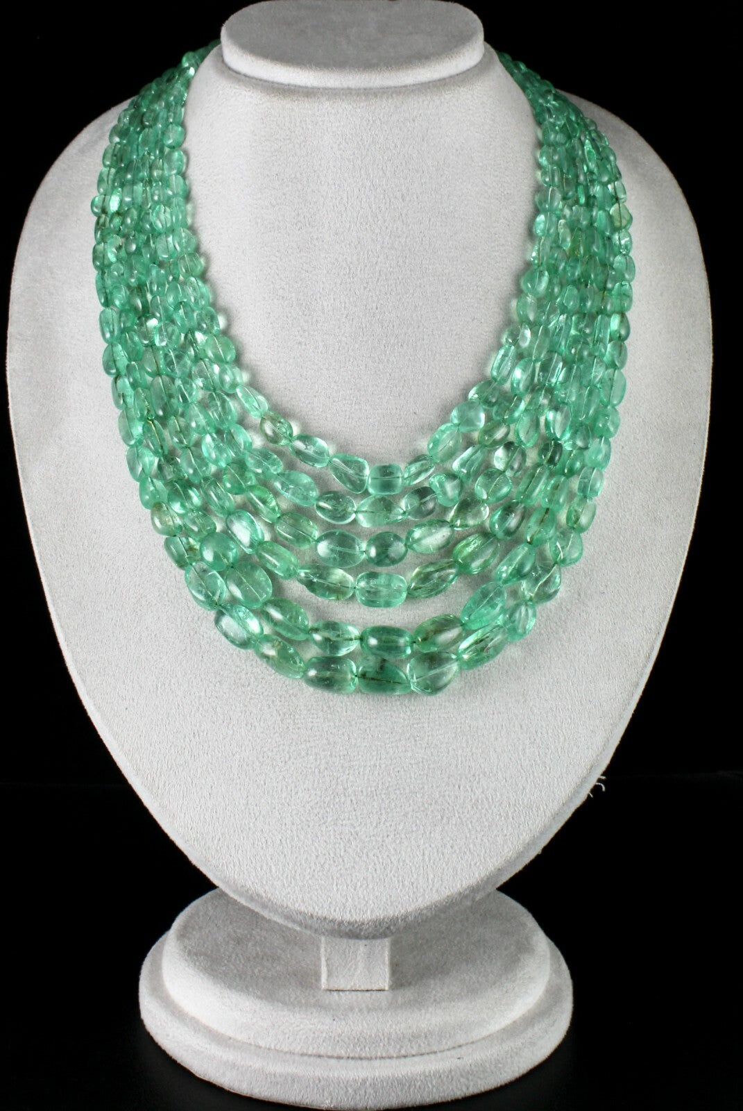 Certified Natural Colombian Emerald Beads 1148ct Necklace For Women