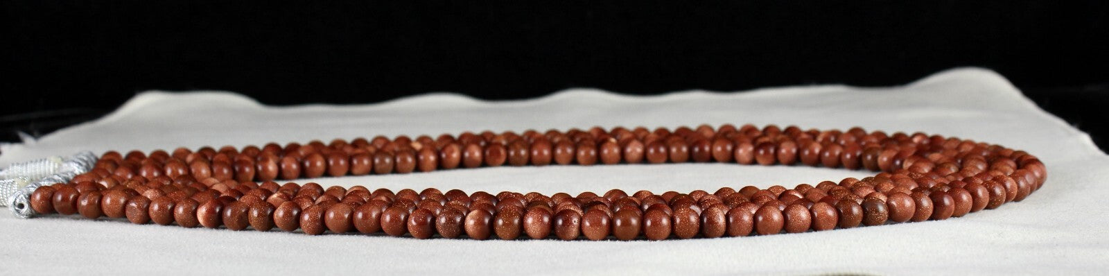 Gold Sun Sitara Sunstone Necklace 5 L 757 Ct Round Beads Semi Precious Gemstone