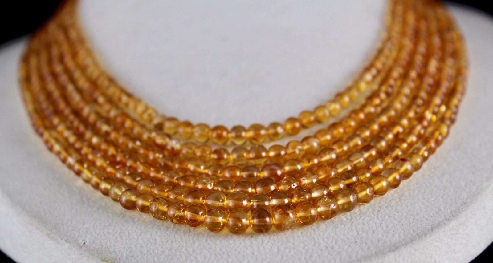 Natural Citrine Beads Round 6 L 419 Ct Yellow Gemstone Fashion Party Necklace