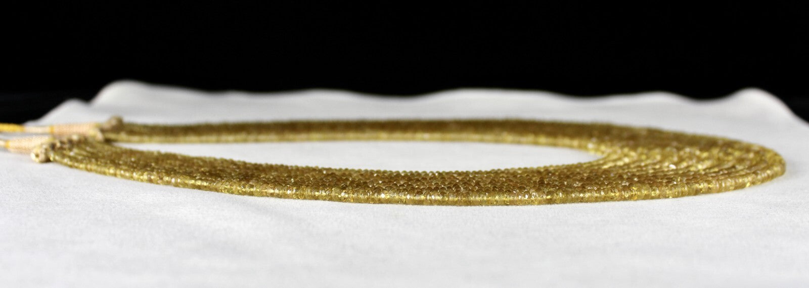 Certified Natural Yellow Tourmaline Faceted Bead Necklace 475ct Gemstone 10 L