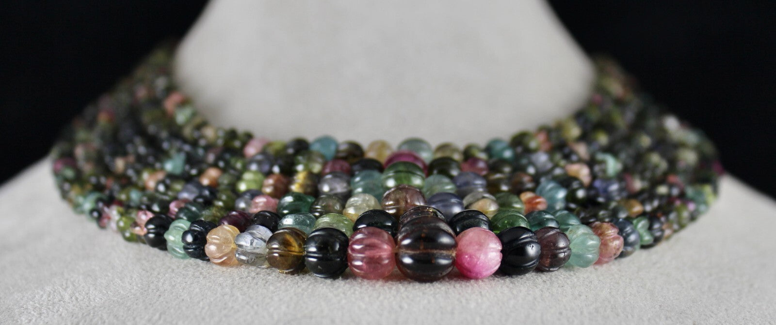 Certified Natural Multi-colour Tourmaline 841ct Beaded Gemstone Necklace