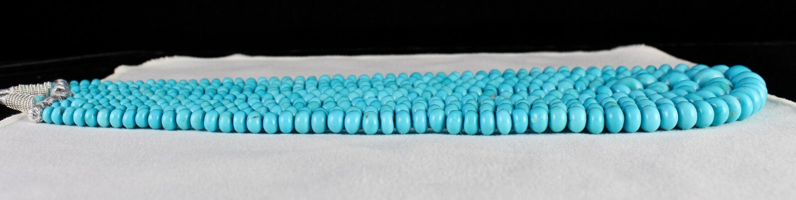Certified Natural Turquoise 837 Ct Round Blue Gemstone Important Necklace
