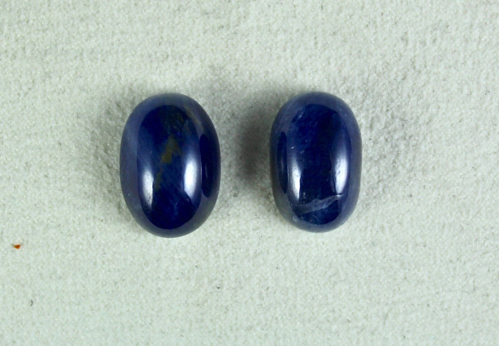 Natural Untreated Blue Sapphire Cabochon Oval 2 Pc 31.41 Ct Gemstone For Earring