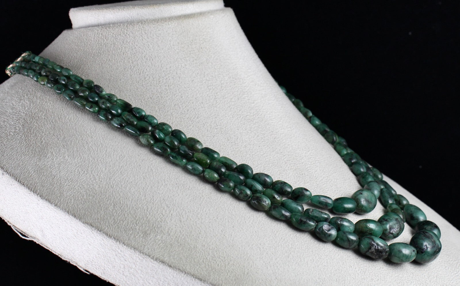 Certified Antique Necklace 3l Natural Emerald 435 Ct Beads Vintage Gemstone