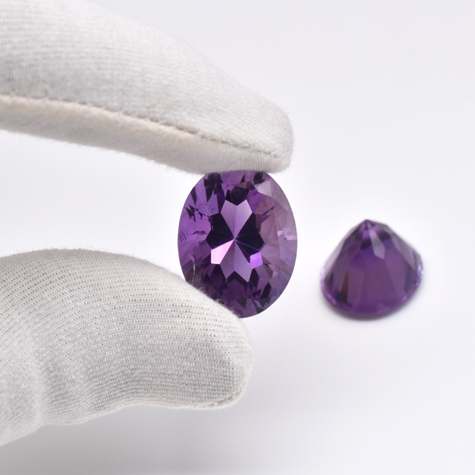 Certified Big Natural Amethyst Oval Cut Gemstone Pair 23x18mm 54.91ct Earrings