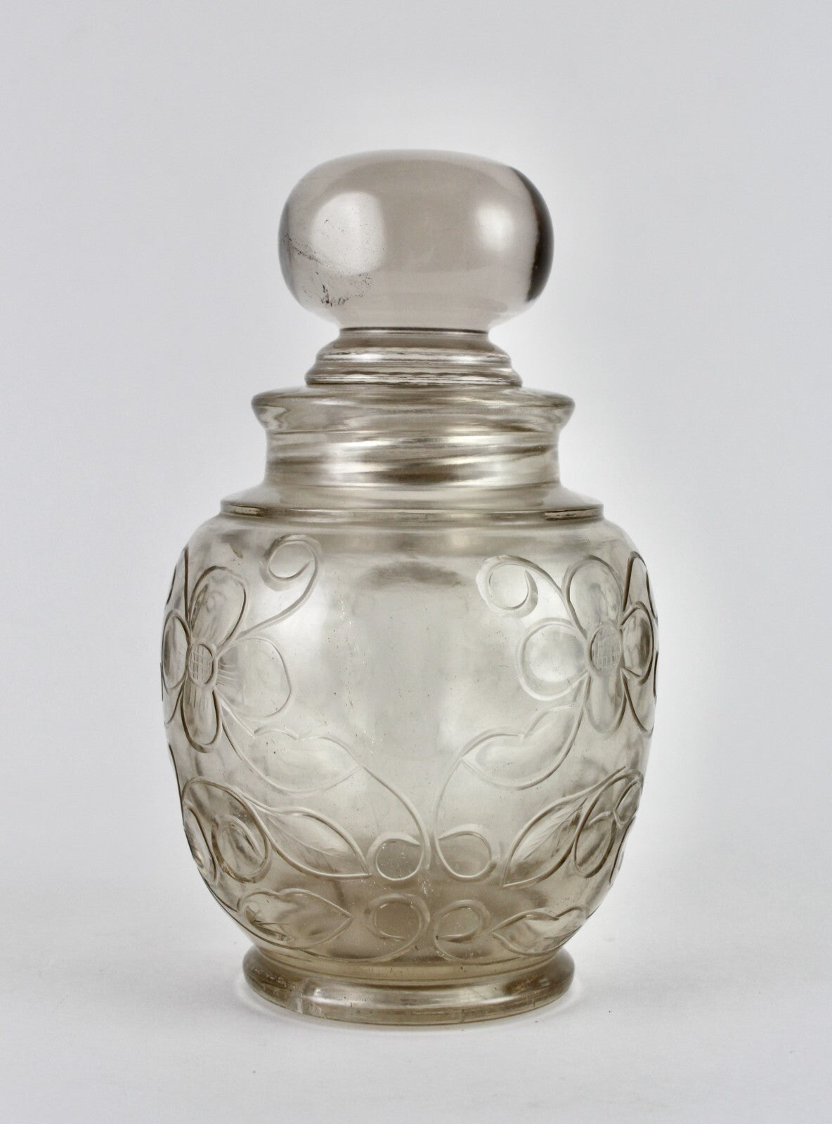 Certified Handcrafted Smoky Quartz 1960 Ct Carved Perfume Bottle Home Decor