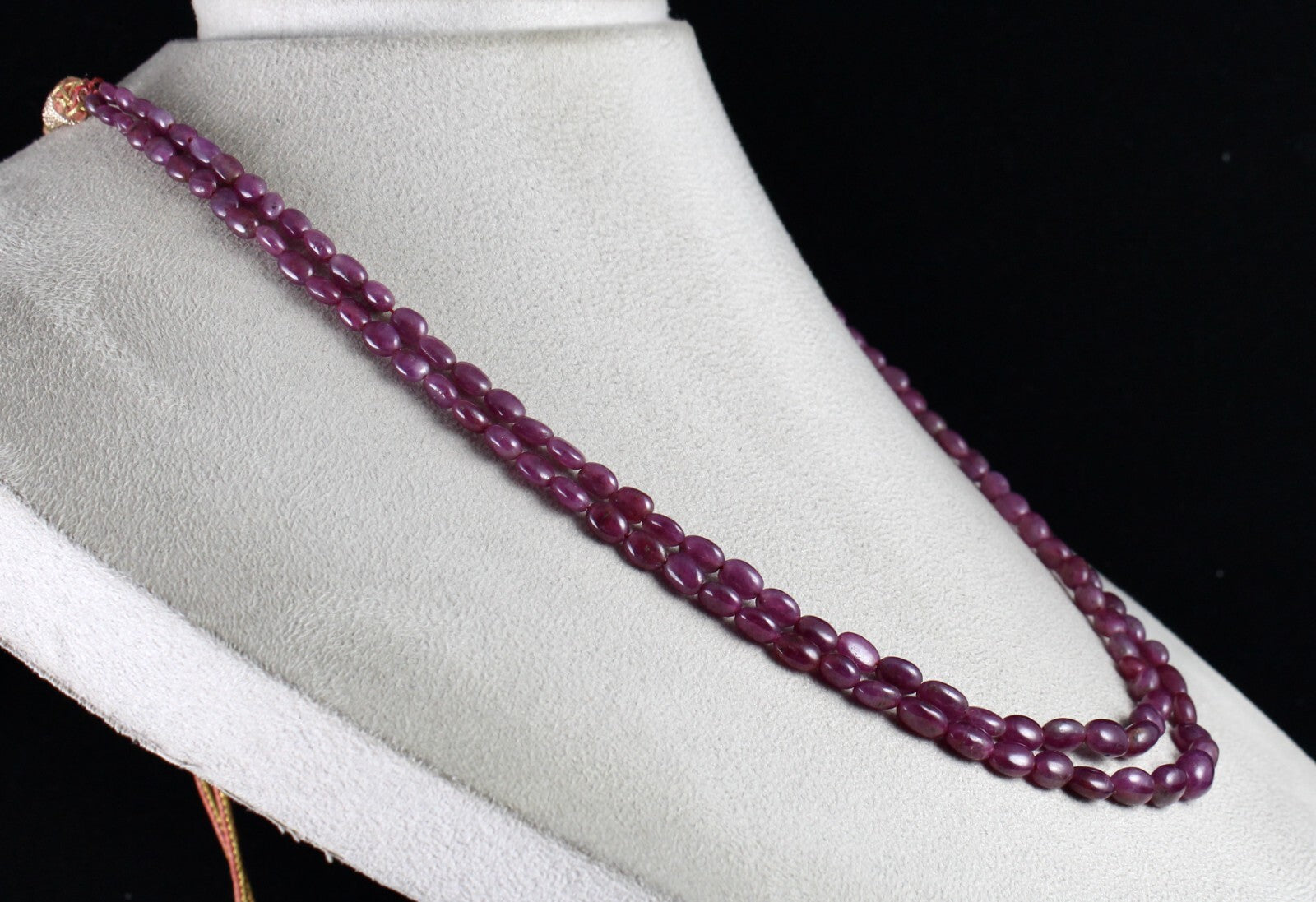 Natural Unheated Ruby Beads Necklace 2 L 212 Ct Gemstone Fashion Jewelry