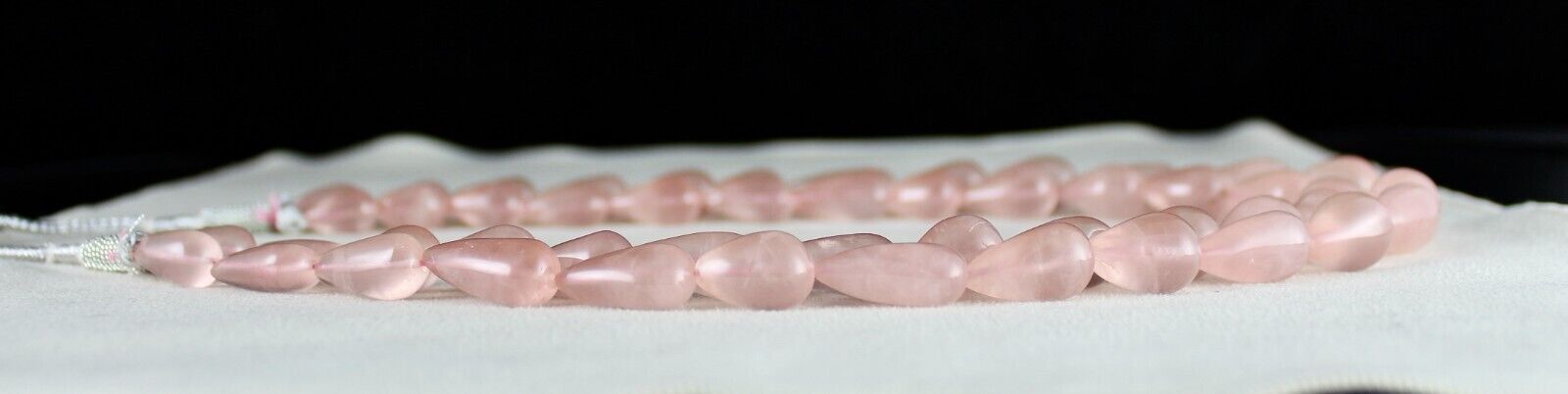 Natural Rose Quartz Beads Drops Cabochon 2 L 649 Ct Gemstone Fashion Necklace