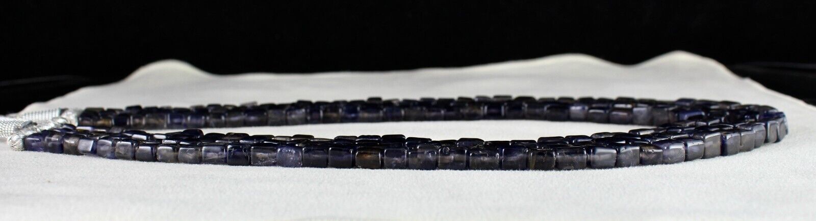 Blue Natural Iolite Square Beads 4 L 664 Ct Antique Gemstone Fashion Necklace