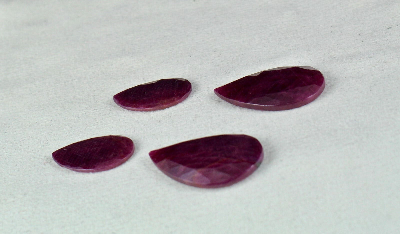 Natural Unheat Ruby Pear Faceted Cabochon 4pc 110ct Loose Gemstone Earrings