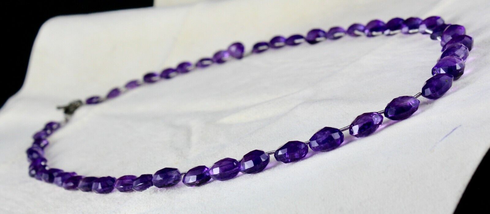 Natural Amethyst Beads Teardrop 1 L 158 Ct Purple Gemstone Party Silver Necklace