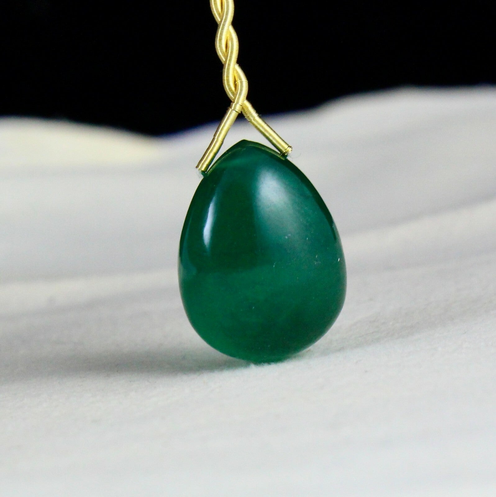 Certified Natural Zambia Emerald 23.80 Ct Teardrop Gemstone Pendant For Women