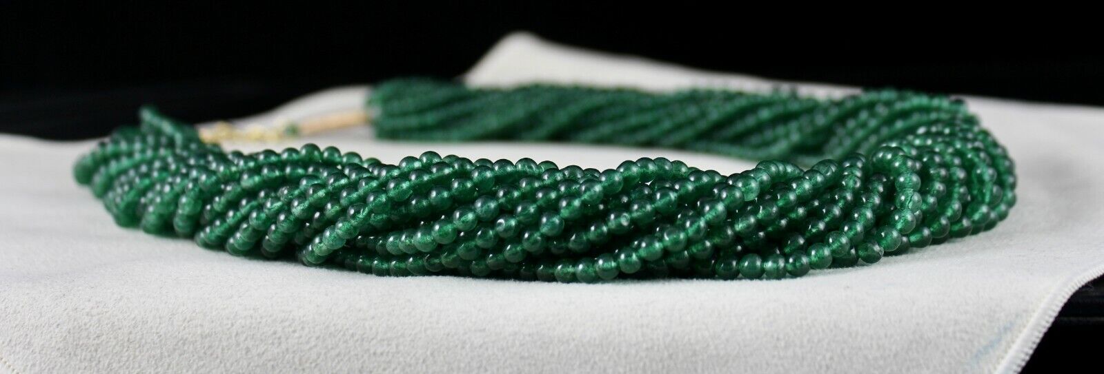 Emerald Colour Natural Green Quartz Aventurine Round Beads 15L 1175 CTS Necklace