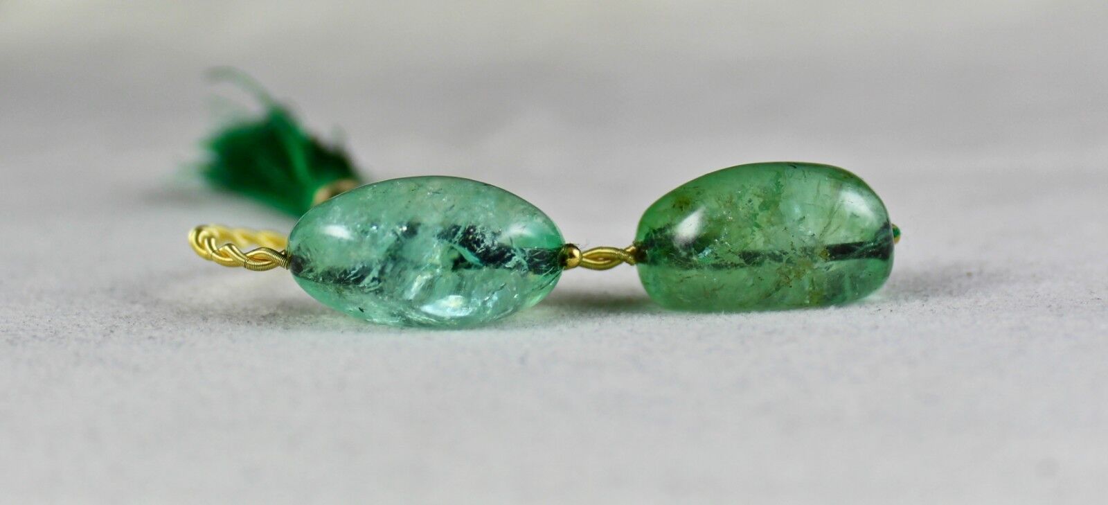 ANTIQUE NATURAL COLOMBIAN EMERALD BEADS 23MM TUMBLE 75 CTS GEMSTONE FOR PENDANT