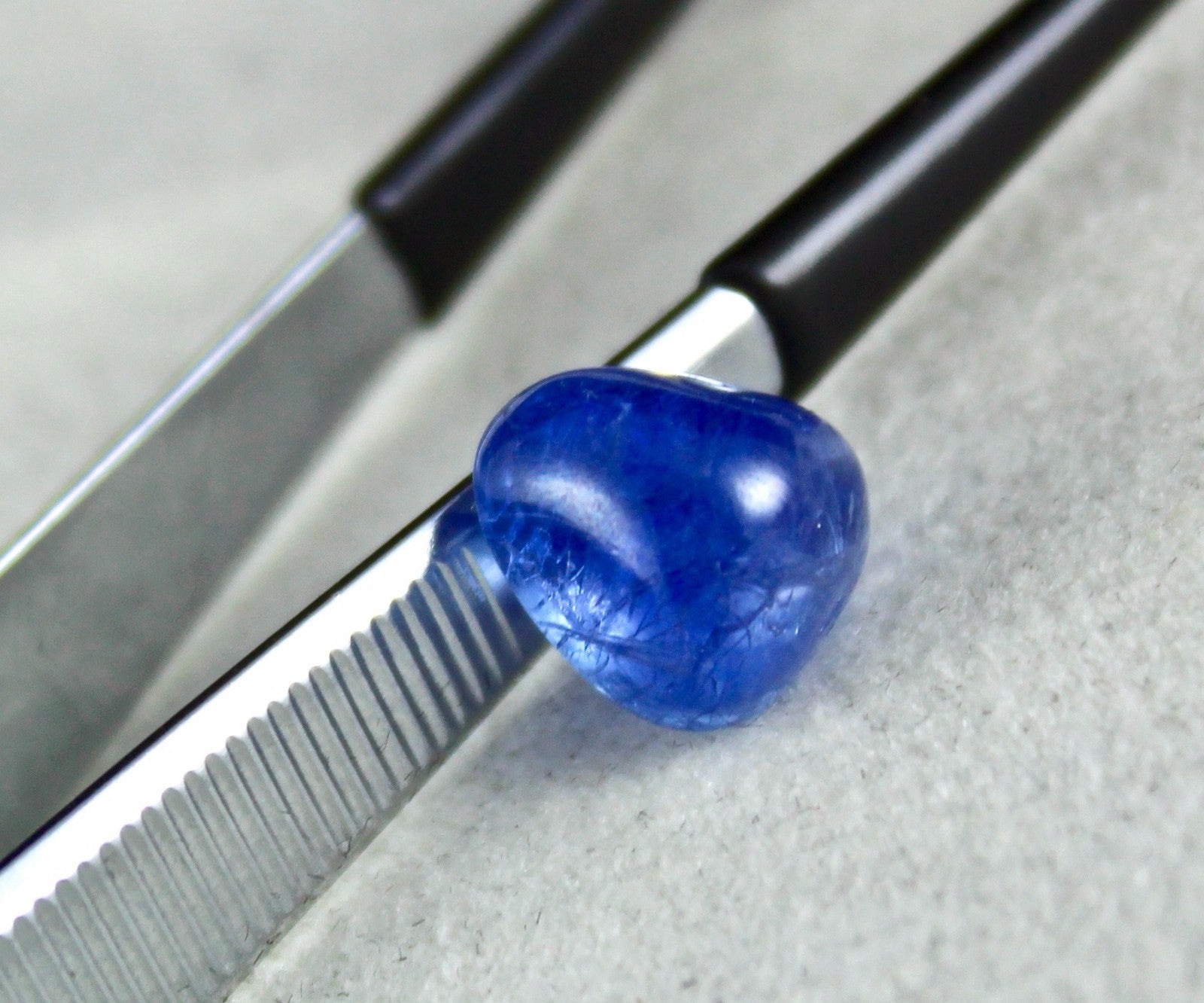 Certified Triangle Cabochon 8.57 Ct Natural Blue Sapphire Ring Pendant For Women