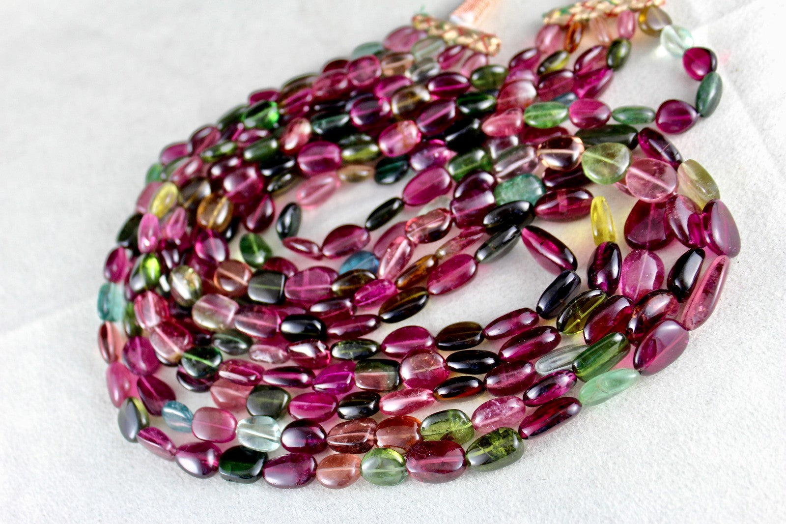 Certified Natural Watermelon Tourmaline Beads Necklace 5l 1253 Ct Gemstone Piece