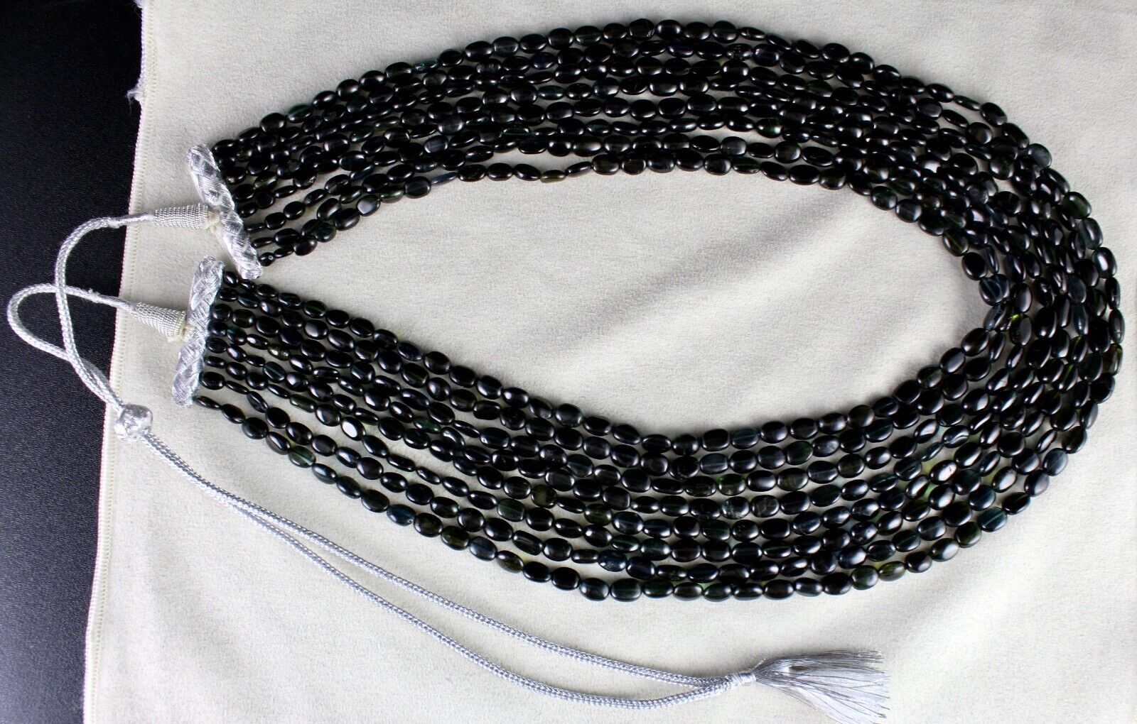 Elegant Natural Black Tourmaline Long Beads 8 L 898 Ct Gemstone Fashion Necklace