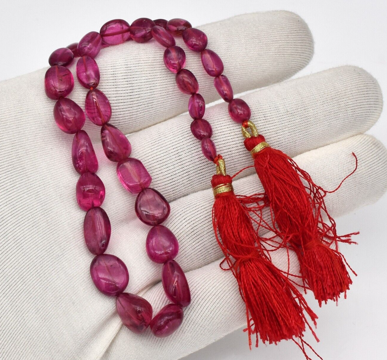 Certified Pink Tourmaline Rubellite 101 Ct Loose Drilled Beads 34 Pc Gemstone