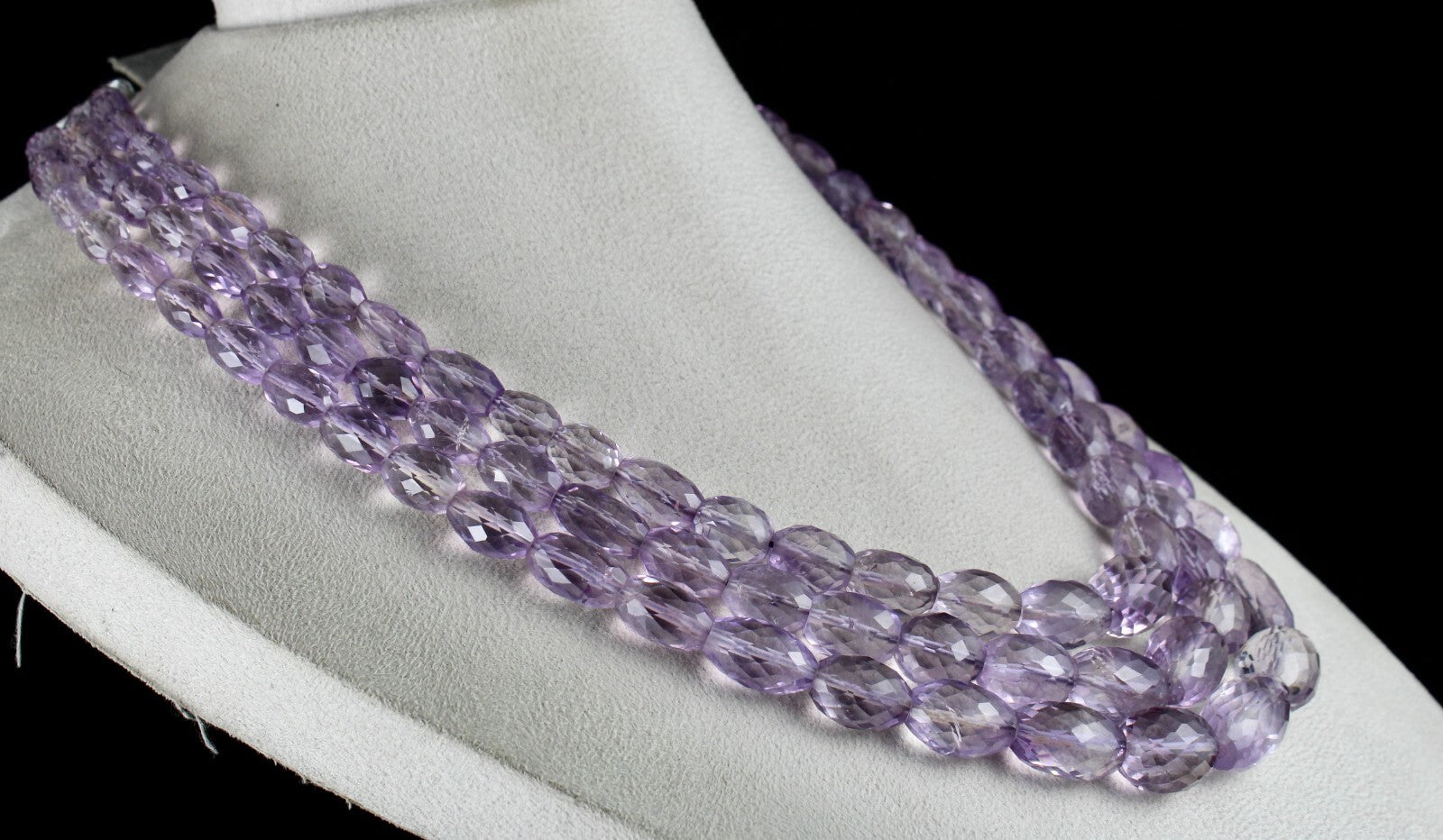 Certified Natural Amethyst 1164ct Beads Long Faceted Gemstone Fine Necklace