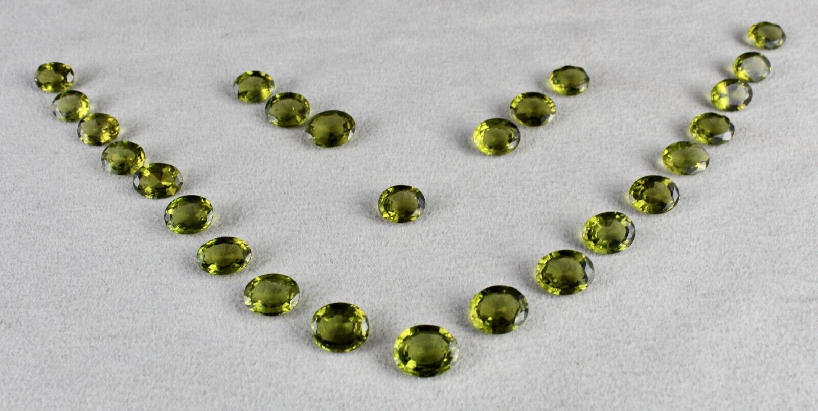 Natural Peridot Oval Cut 11x9mm 26 Pc 60.86 Ct Green Gemstone Ring Earring Set