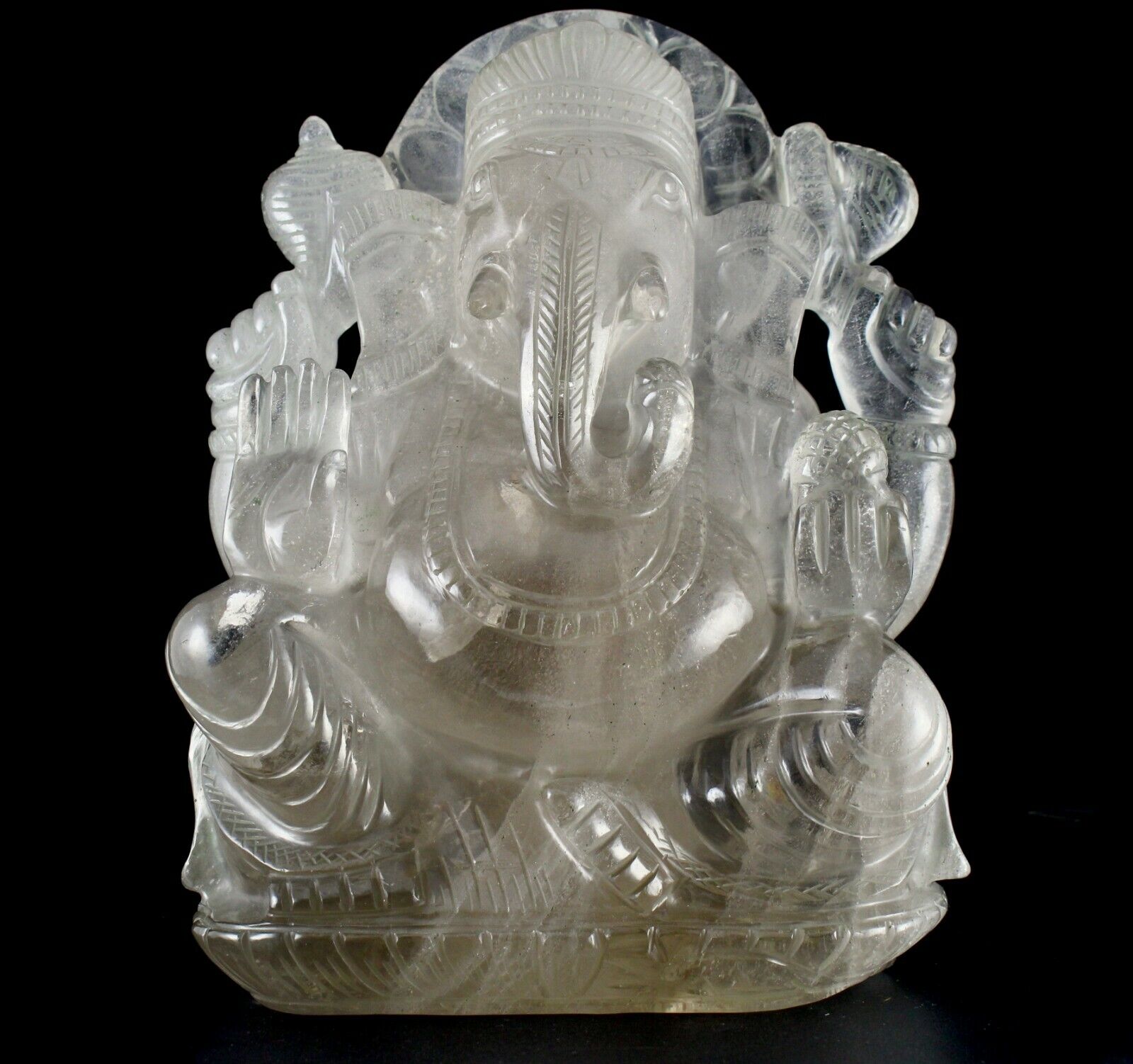 Lord Ganesha Statue 27400 Cts Natural Rock Crystal Quartz Gemstone Home Decor